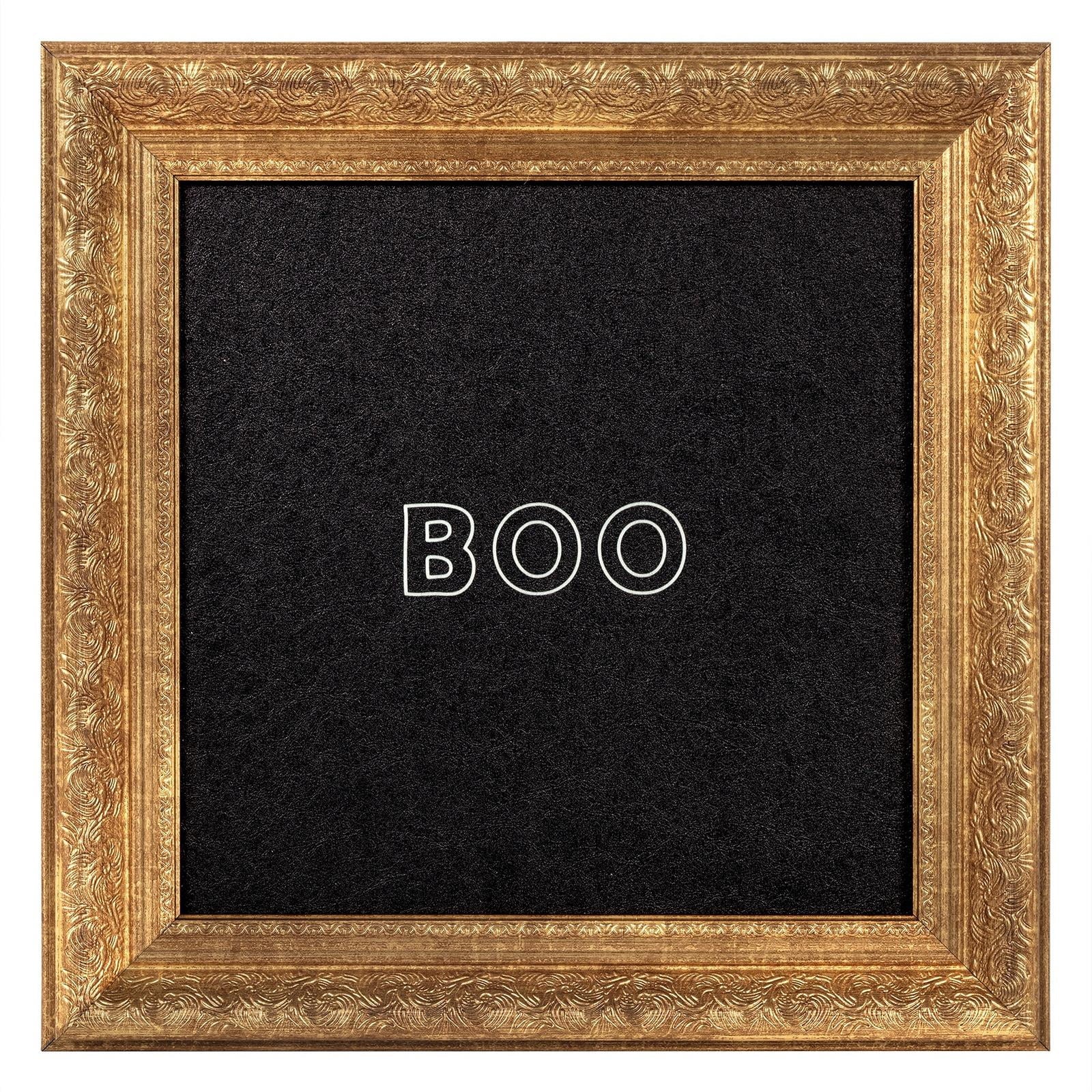 My Texas House Halloween Boo Gold Framed Art Print 12x12 Antique Paper