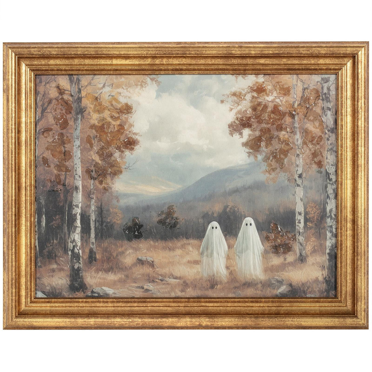 My Texas House Ghost Walk Halloween 14x11 Framed Canvas Art Print