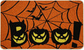 NIETEIN Halloween Door Mat Pumpkin Cat Gnomes Non-Slip Washable 31.5x19.7 Inch (Pumpkin Spider Web BOO)