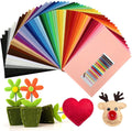 Naler 50Pcs Felt Fabric Sheet 8 x 12 inch Assorted Color 1mm Thick Non-Woven Precut Fabric for DIY Craft,Sewing,Patchwork,Embroidery