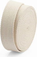 CRAFTME STUDIO Natural Cotton Webbing Ribbon for Bags, Sewing & Crafts (1 Inch x 5 Yards, Natural)