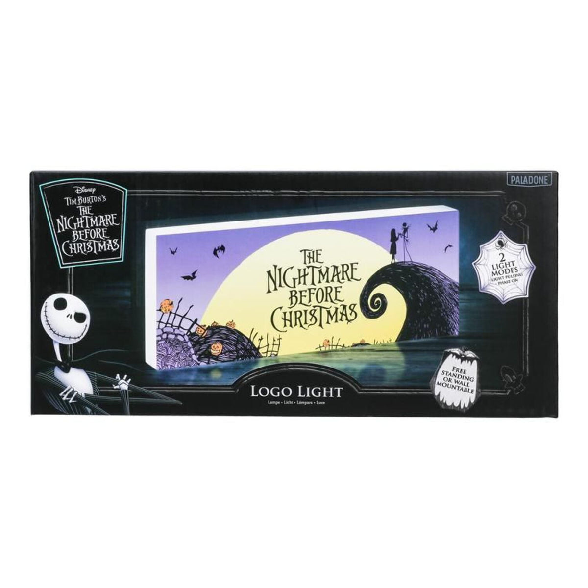 Nightmare Before Christmas Logo Light 12in Official Jack Skellington and Sally Merchandise, Paladone