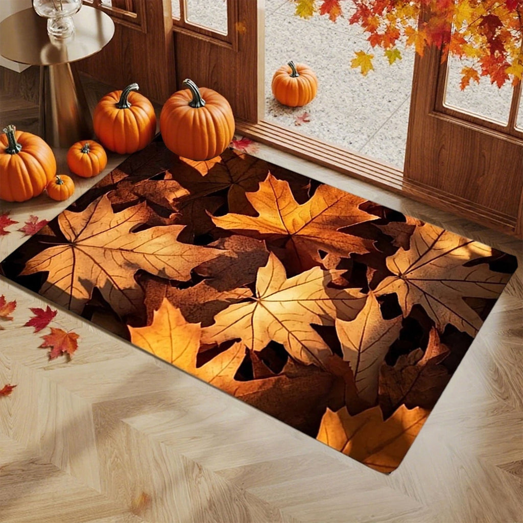 Non-Slip Fall Doormat - Absorbent Entrance Rug Waterproof Porch Mat Skid-Resistant Floor Protector Seasonal Home Decor Gift Idea(A)