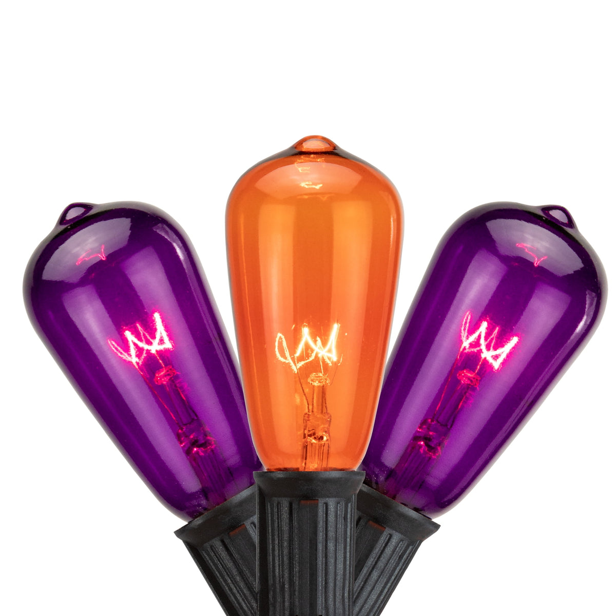 Northlight Edison Style Halloween Lights - Purple - 9' Black Wire - 10ct