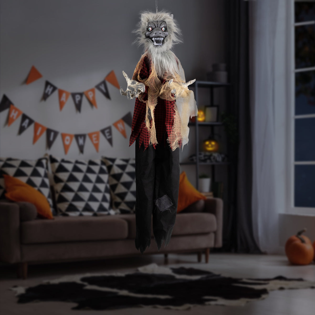 Northlight Animated Motion Activated Werewolf Halloween Decoration - 4'