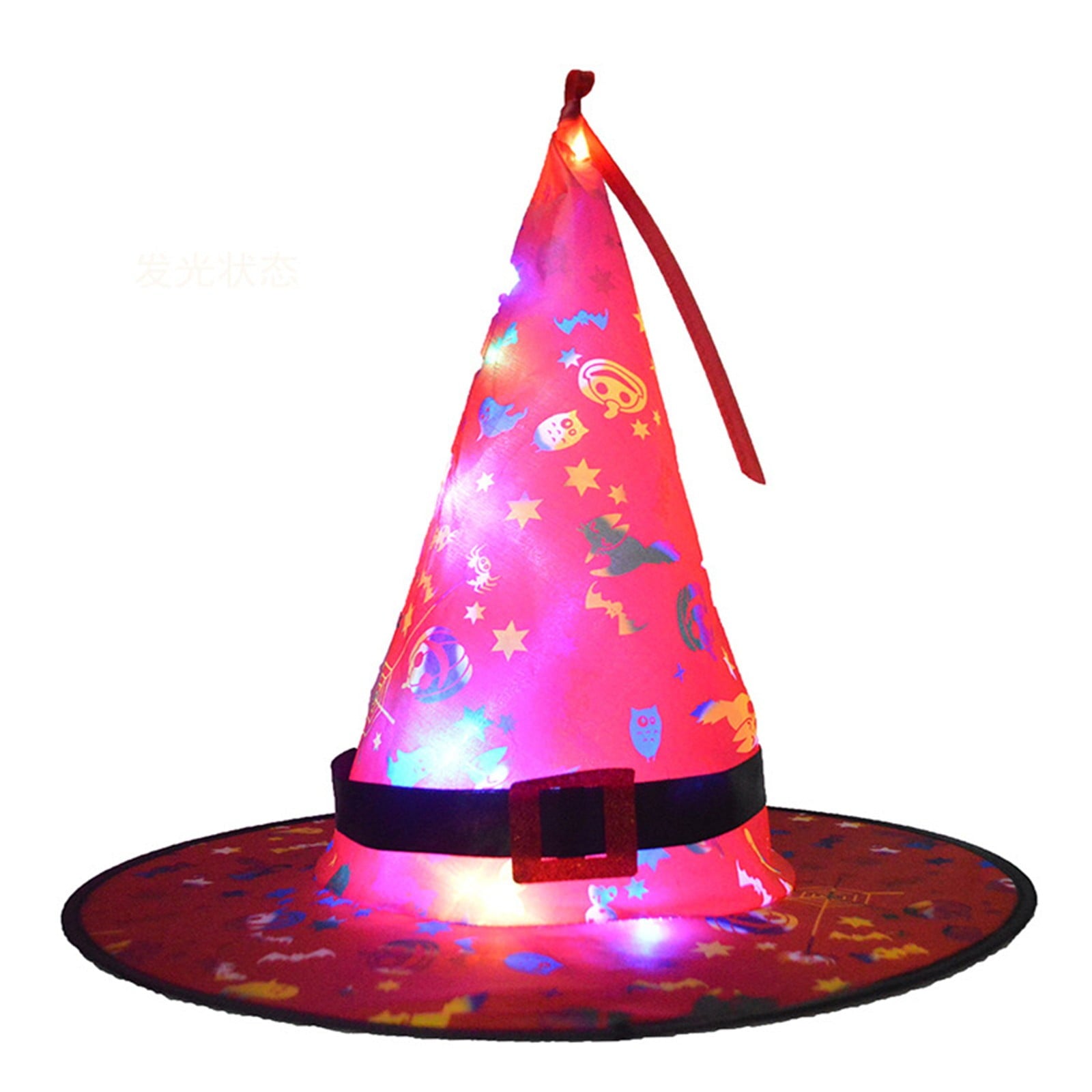 OAVQHLG3B Halloween Decorations Witch Hat Lights, Halloween LED Hanging Lighted Glowing Witch Hats Battery Operated String Lights for Outdoor Indoor Yard Tree Garden Party Décor