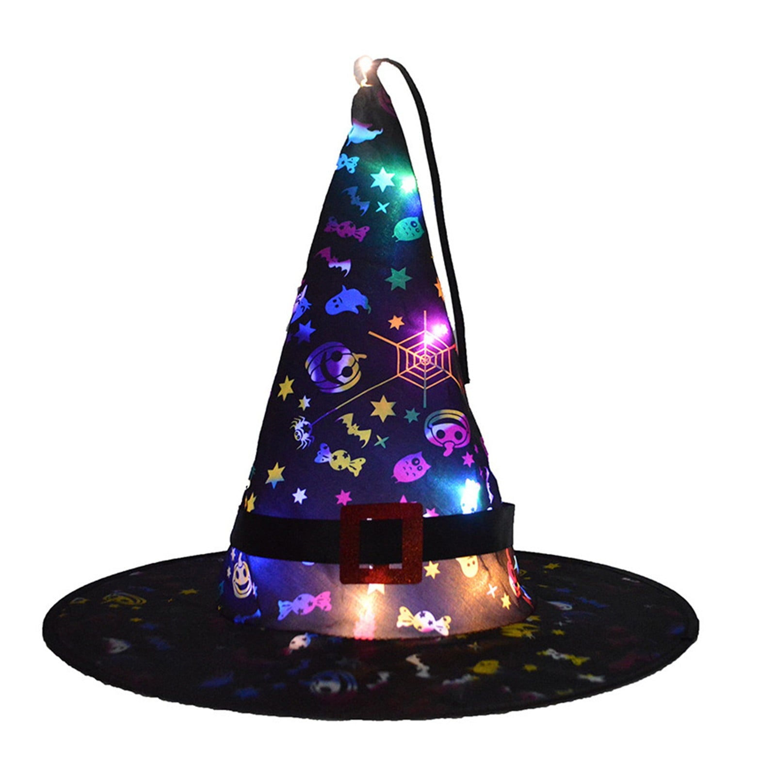 OAVQHLG3B Halloween Decorations Witch Hat Lights, Halloween LED Hanging Lighted Glowing Witch Hats Battery Operated String Lights for Outdoor Indoor Yard Tree Garden Party Décor
