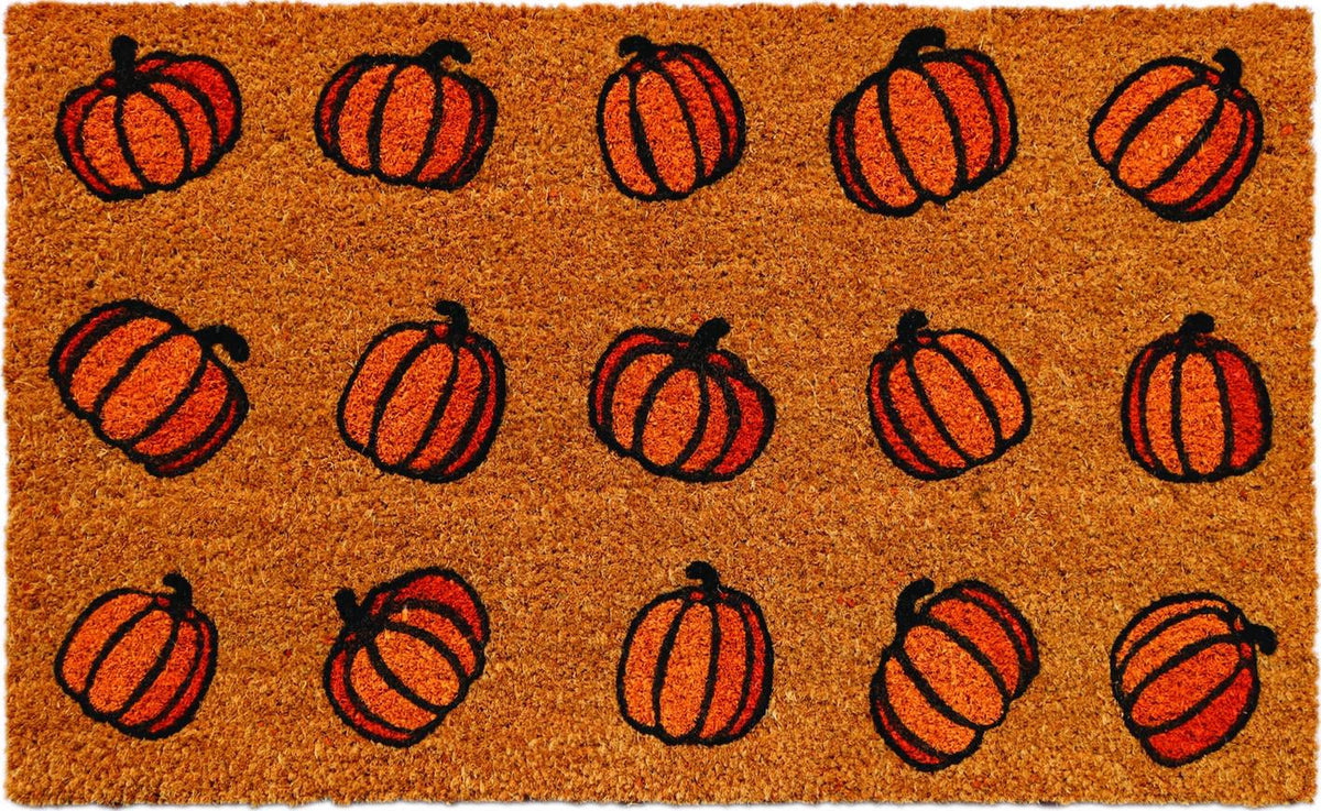 Way To Celebrate Pumpkin Halloween Coir Doormat, 18 in x 30 in