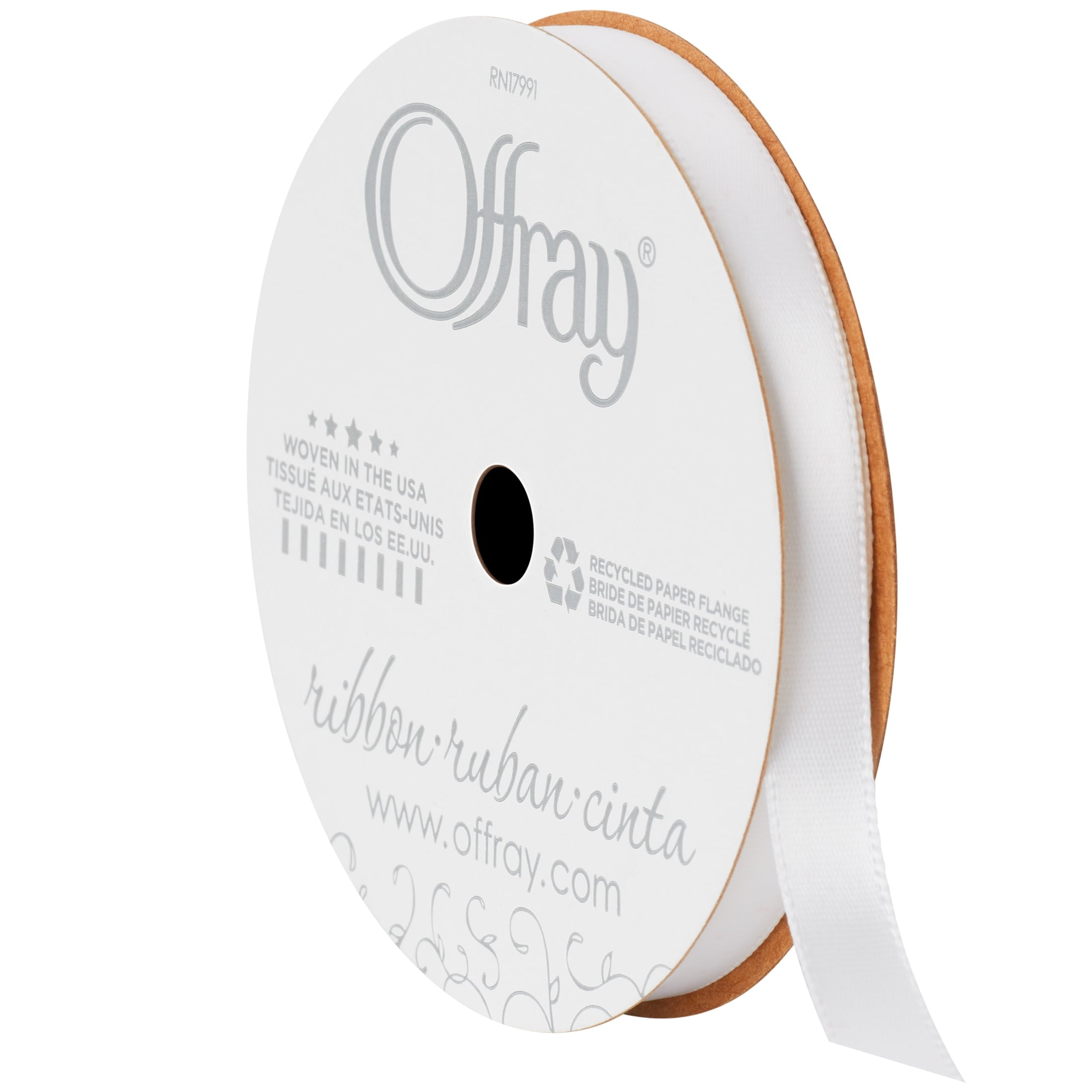 Offray Ribbon, Red Wine 3/8 inch Single Face Satin Polyester Ribbon, 18 feet