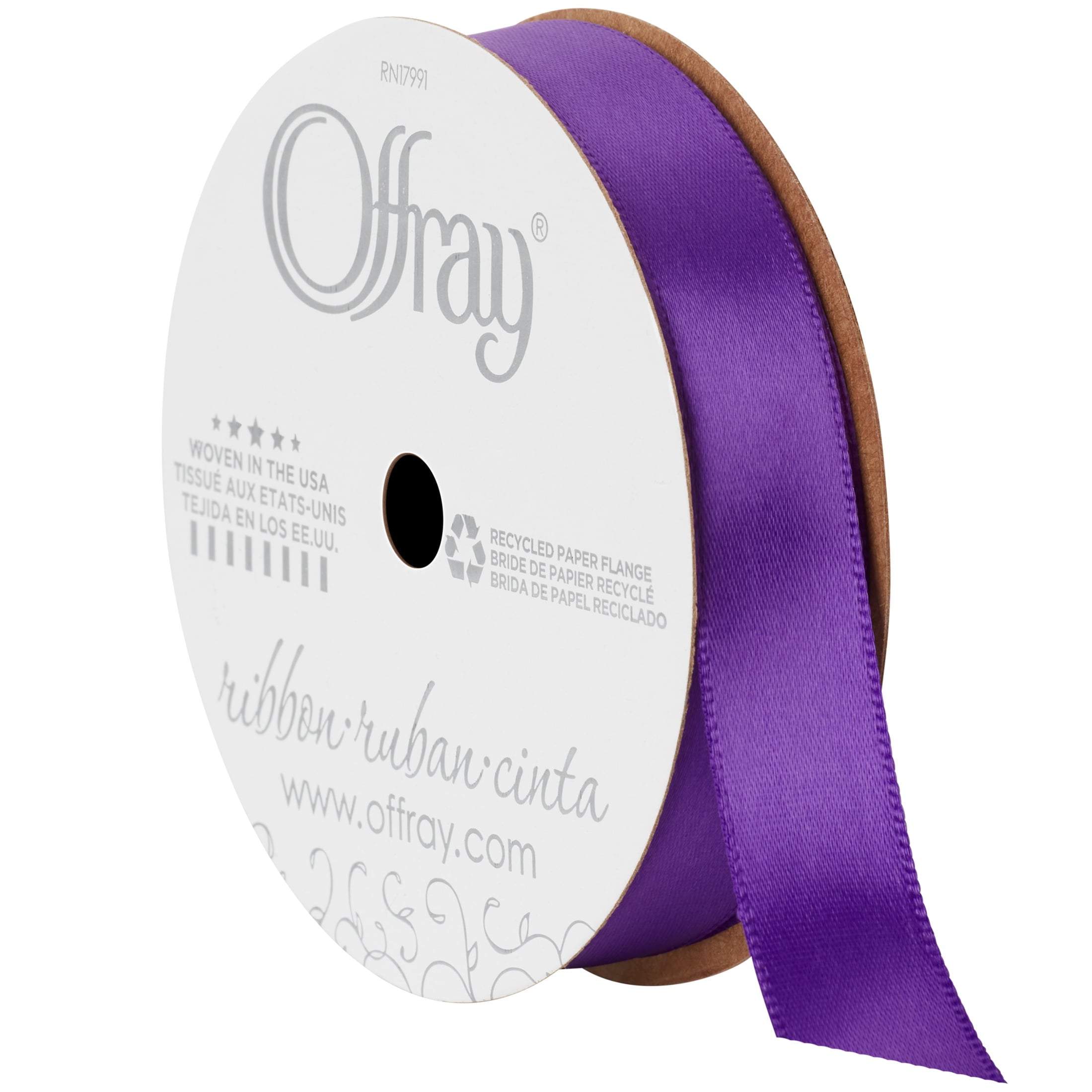(3 pack) Offray Ribbon, Forest Green 5/8 inch Single Face Satin Polyester Ribbon, 18 feet