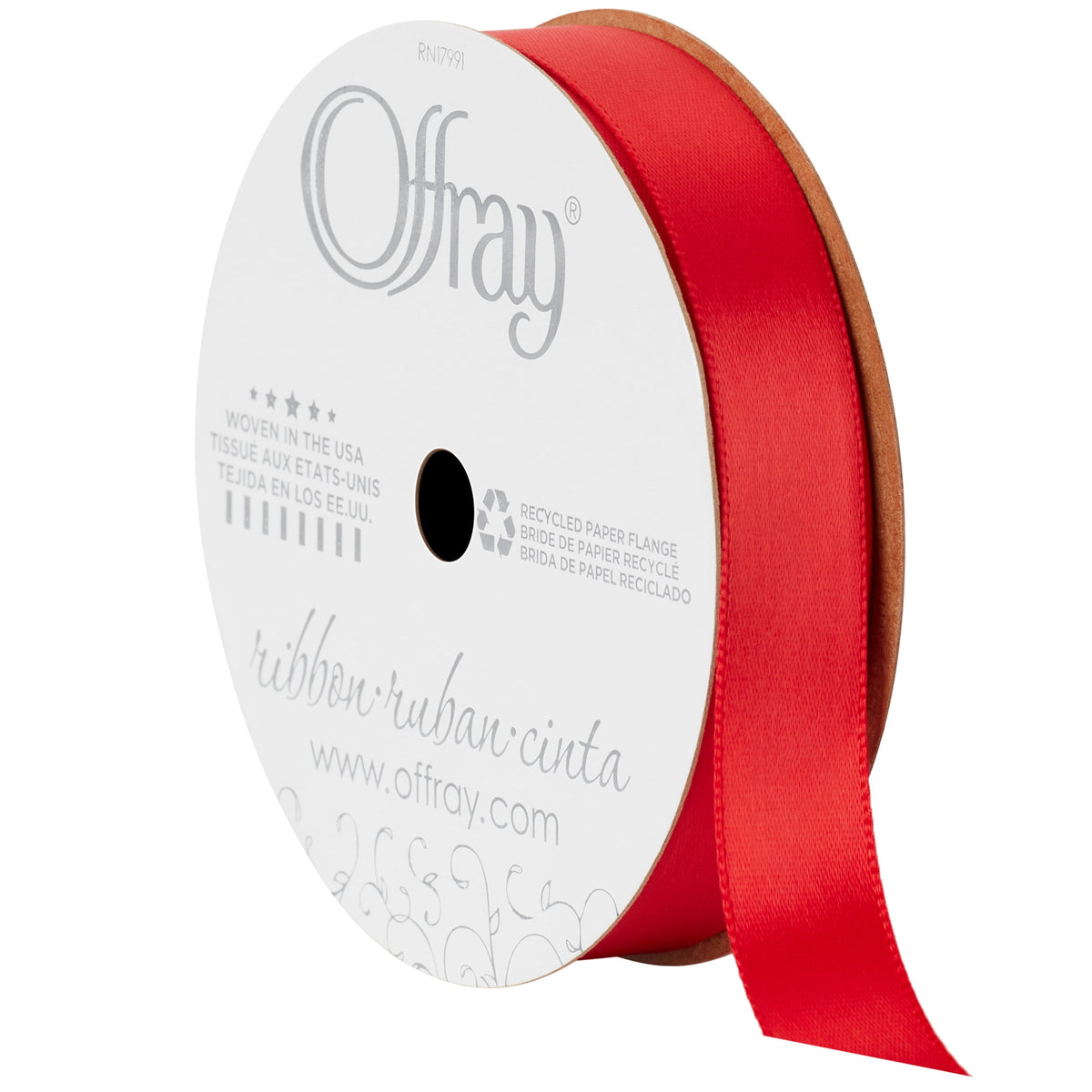 (3 pack) Offray Ribbon, Forest Green 5/8 inch Single Face Satin Polyester Ribbon, 18 feet
