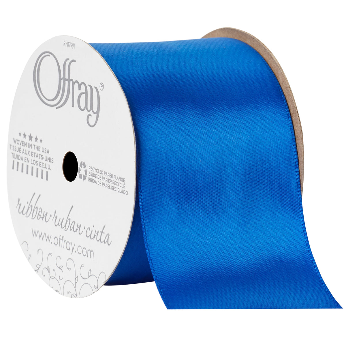 (2 pack) Offray Ribbon, Red 2 1/4 inch Single Face Satin Polyester Ribbon for Sewing, Crafts, and Gifting, 9 feet, 1 Each