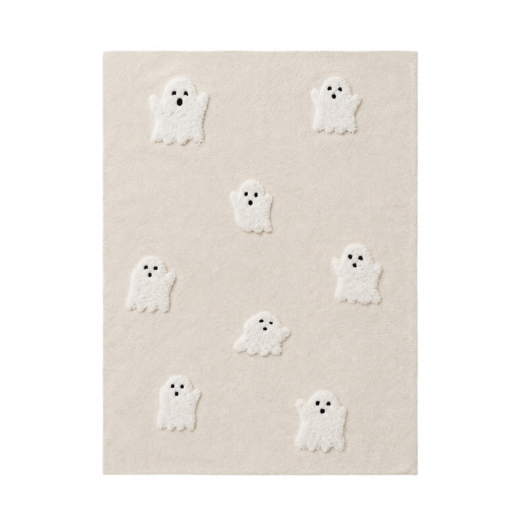 OutmaxHome Halloween Theme Cute Ghost Print Doormat, 15.8x23.6 Inch Non-Slip Absorbent Mat, Easy to Clean, for Front Door, Porch, Farmhouse