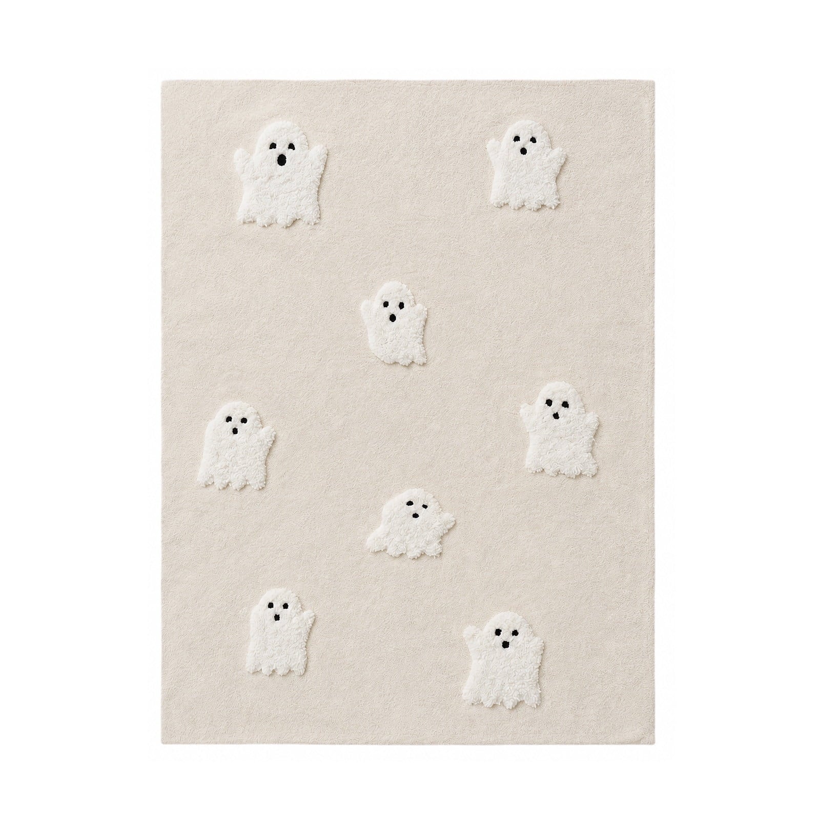 OutmaxHome Halloween Theme Cute Ghost Print Doormat, 15.8x23.6 Inch Non-Slip Absorbent Mat, Easy to Clean, for Front Door, Porch, Farmhouse