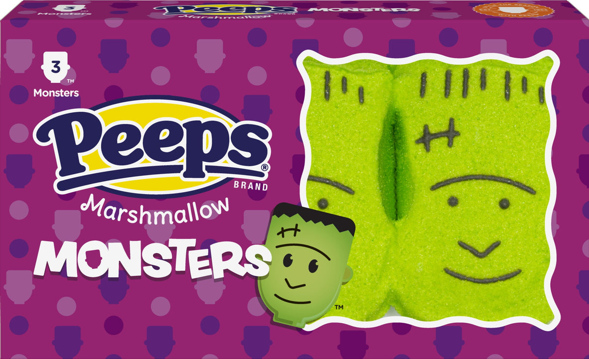 PEEPS Marshmallow Monsters Halloween Candy 3 Count 1.5 Ounces Gluten-Free