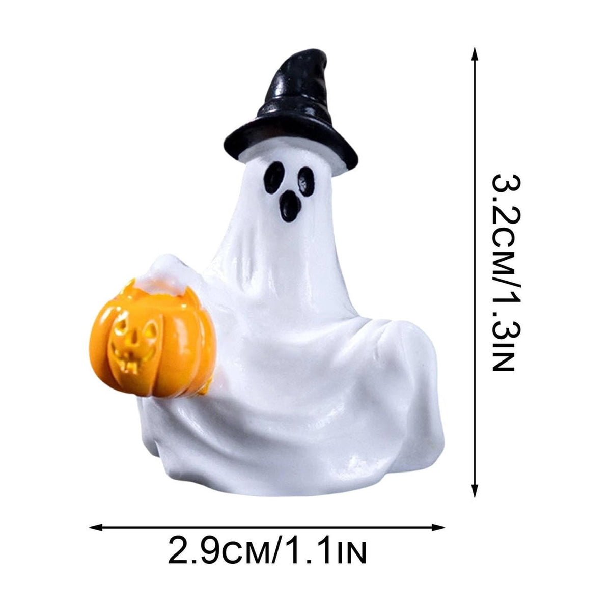 PEIBang Halloween Miniature Ghost Figurine 3.15 in Scary Resin Decor for Tabletop Shelf Display with Realistic Textures Dark-Tone Halloween Decoration