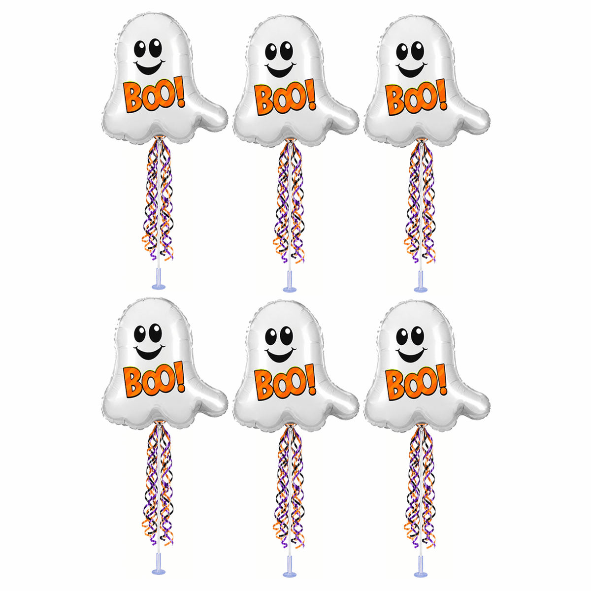 PMU Halloween Pre-Inflated Balloons "Whimsical Pumpkin" 9 Inch Air-Filled Pre-inflated with a Cup and a Stick (1/Pkg) Pkg/1