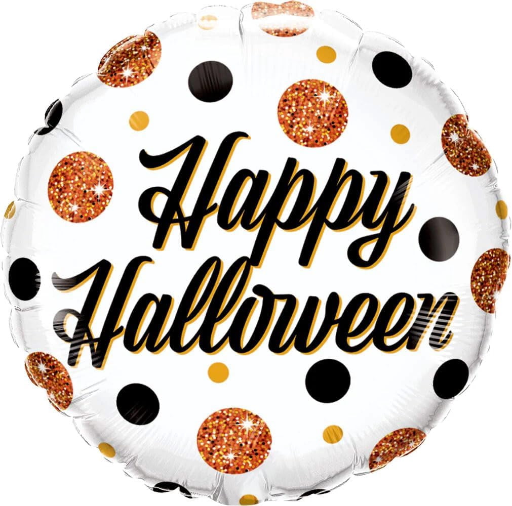 PMU Halloween Party Decoration "Happy Halloween" Jack Faces Aglow 18 Inch Mylar-Foil Balloon (1pkg) Pkg/1