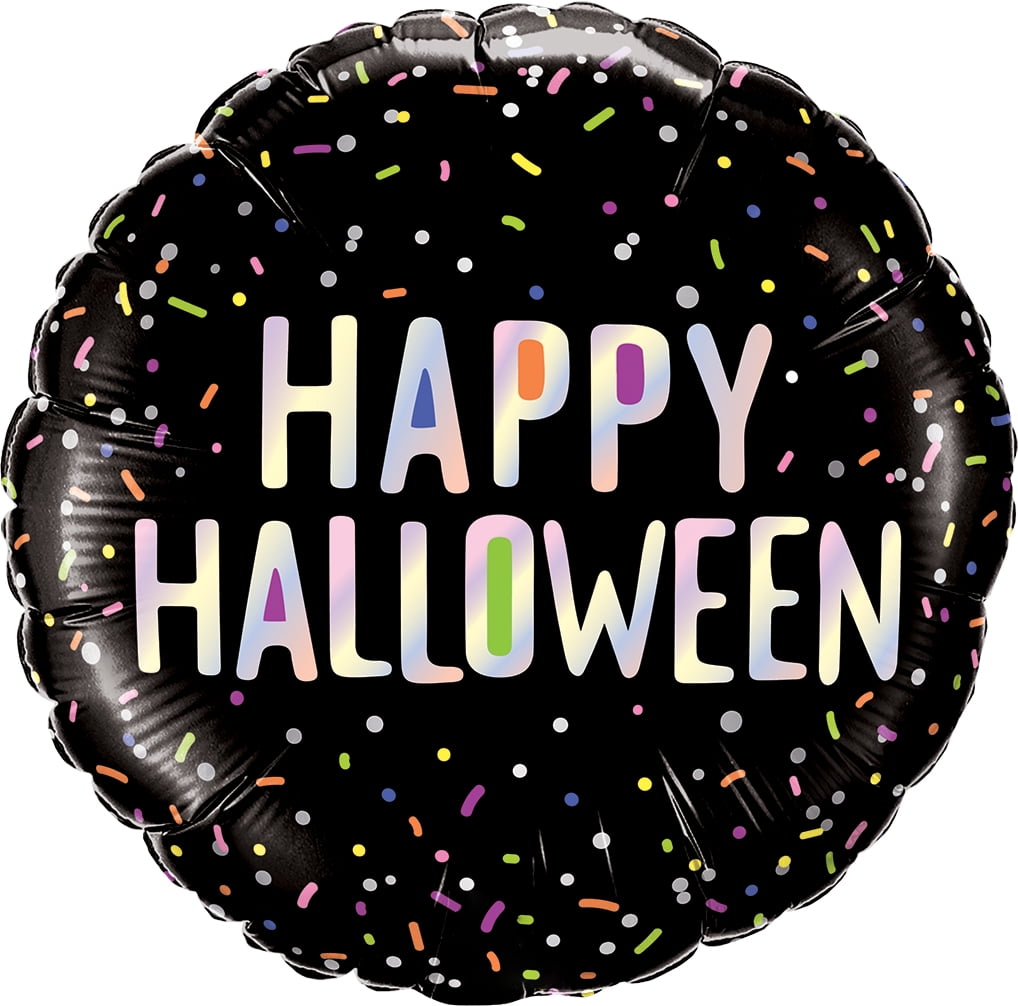 PMU Halloween Party Decoration "Happy Halloween" Jack Faces Aglow 18 Inch Mylar-Foil Balloon (1pkg) Pkg/1