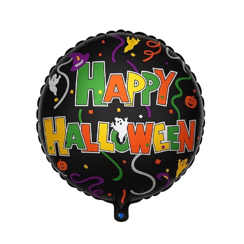 PMU Halloween Party Decoration "Happy Halloween" Jack Faces Aglow 18 Inch Mylar-Foil Balloon (1pkg) Pkg/1
