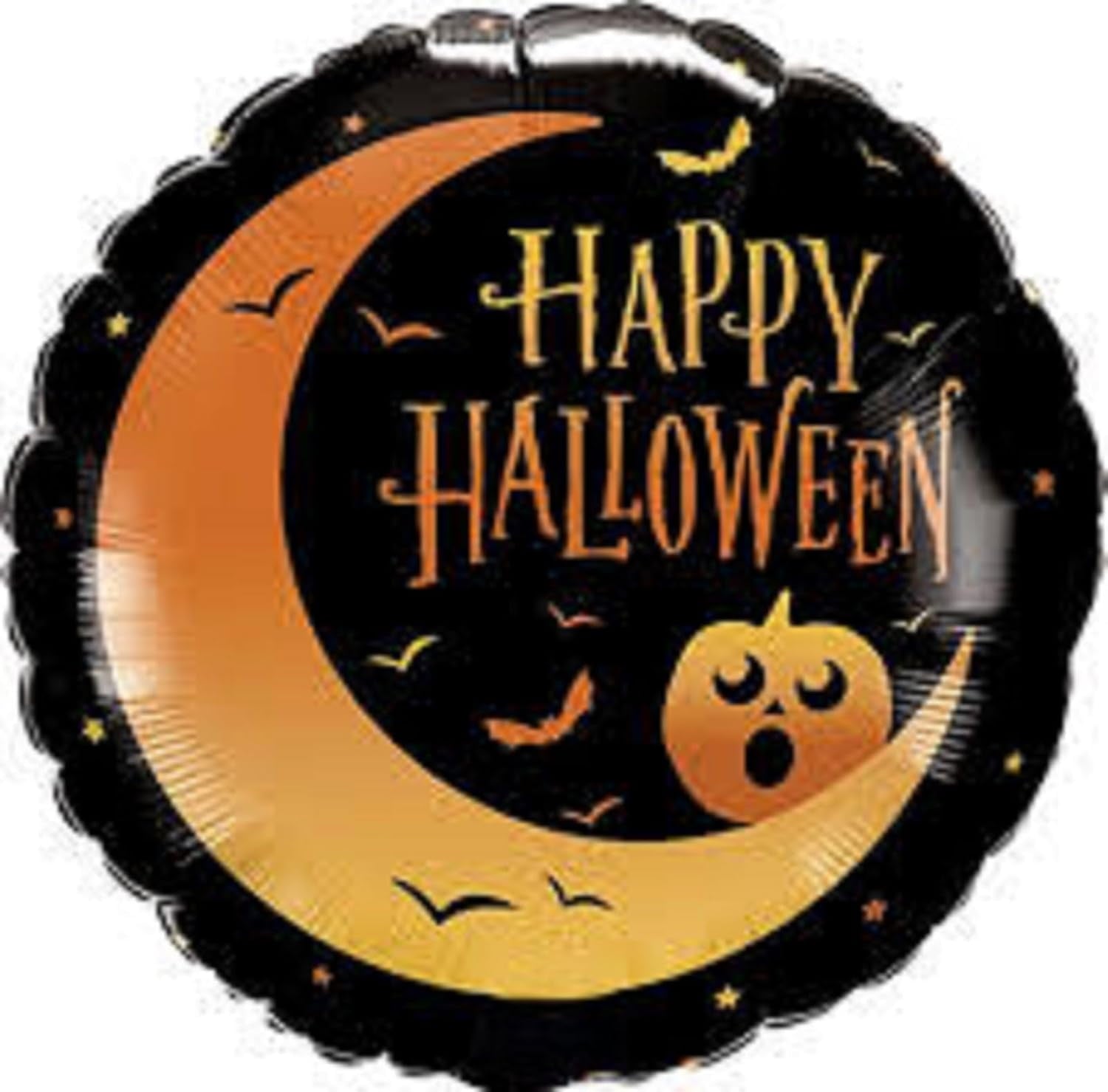 PMU Halloween Party Decoration "Happy Halloween" Jack Faces Aglow 18 Inch Mylar-Foil Balloon (1pkg) Pkg/1