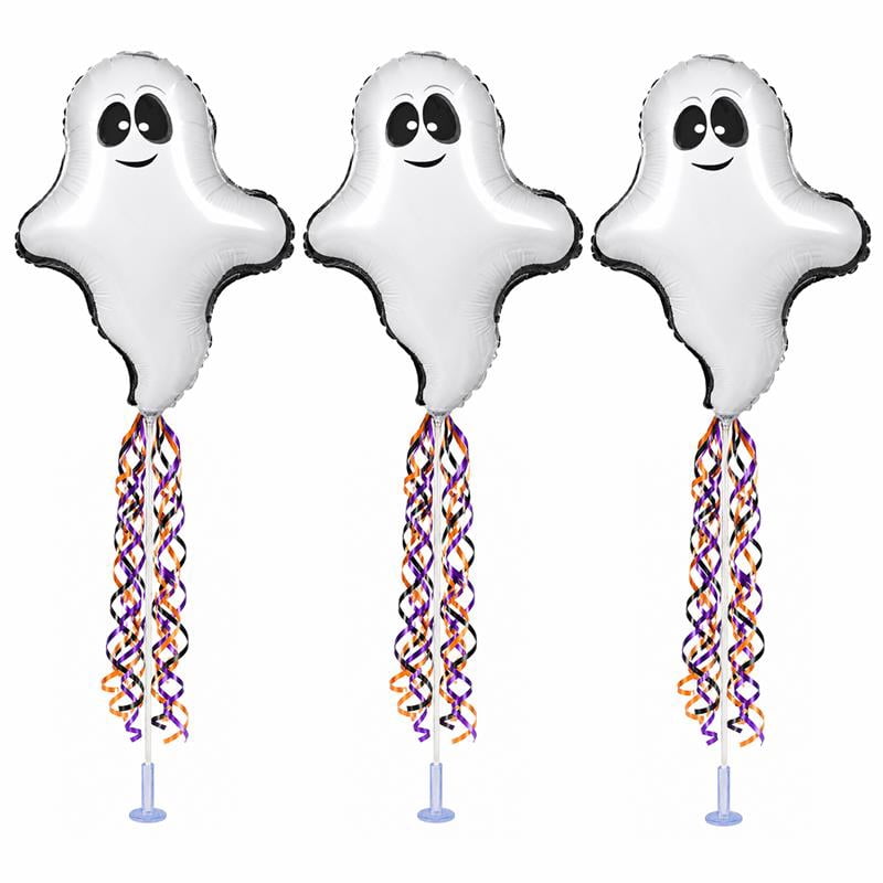 PMU Halloween Pre-Inflated Balloons "Whimsical Pumpkin" 9 Inch Air-Filled Pre-inflated with a Cup and a Stick (1/Pkg) Pkg/1