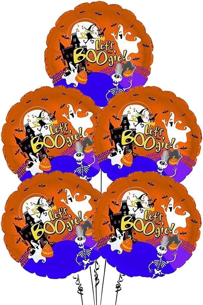 PMU Halloween Party Decoration "Happy Halloween" Jack Faces Aglow 18 Inch Mylar-Foil Balloon (1pkg) Pkg/1