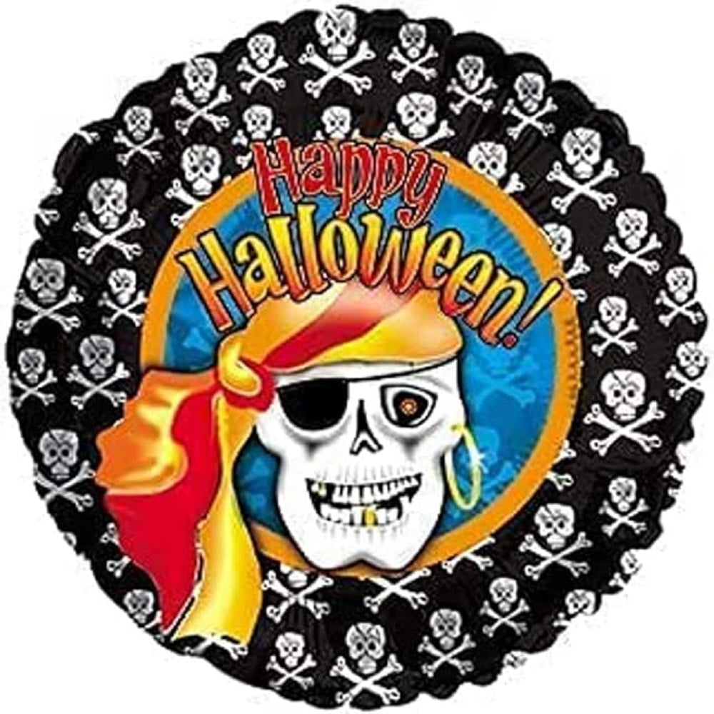 PMU Halloween Party Decoration "Happy Halloween" Jack Faces Aglow 18 Inch Mylar-Foil Balloon (1pkg) Pkg/1