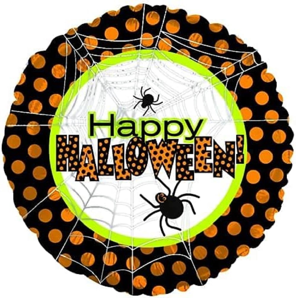 PMU Halloween Party Decoration "Happy Halloween" Jack Faces Aglow 18 Inch Mylar-Foil Balloon (1pkg) Pkg/1