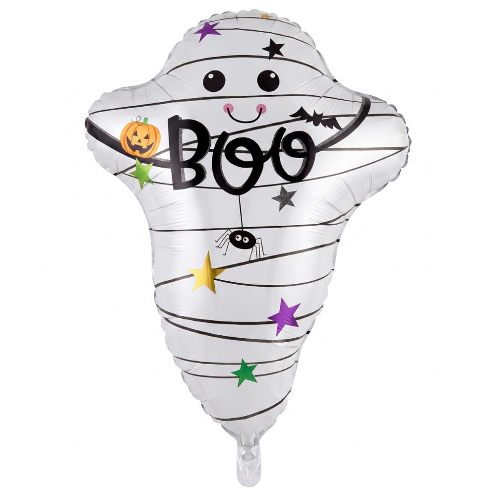 PMU Halloween Flying Ghost 24 Inch Mylar-Foil Balloon (10/pkg) Pkg/1