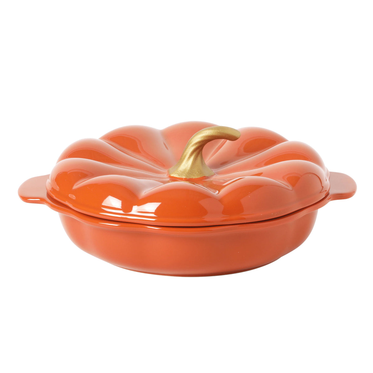 The Pioneer Woman Pumpkin Stoneware 10" Pie Dish with Lid, Linen