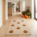 PYURTEP Halloween Door Mat Pumpkin Bat Pattern Entryway Doormats Non-Slip Indoor Outdoor Welcome Mat for Halloween Decor