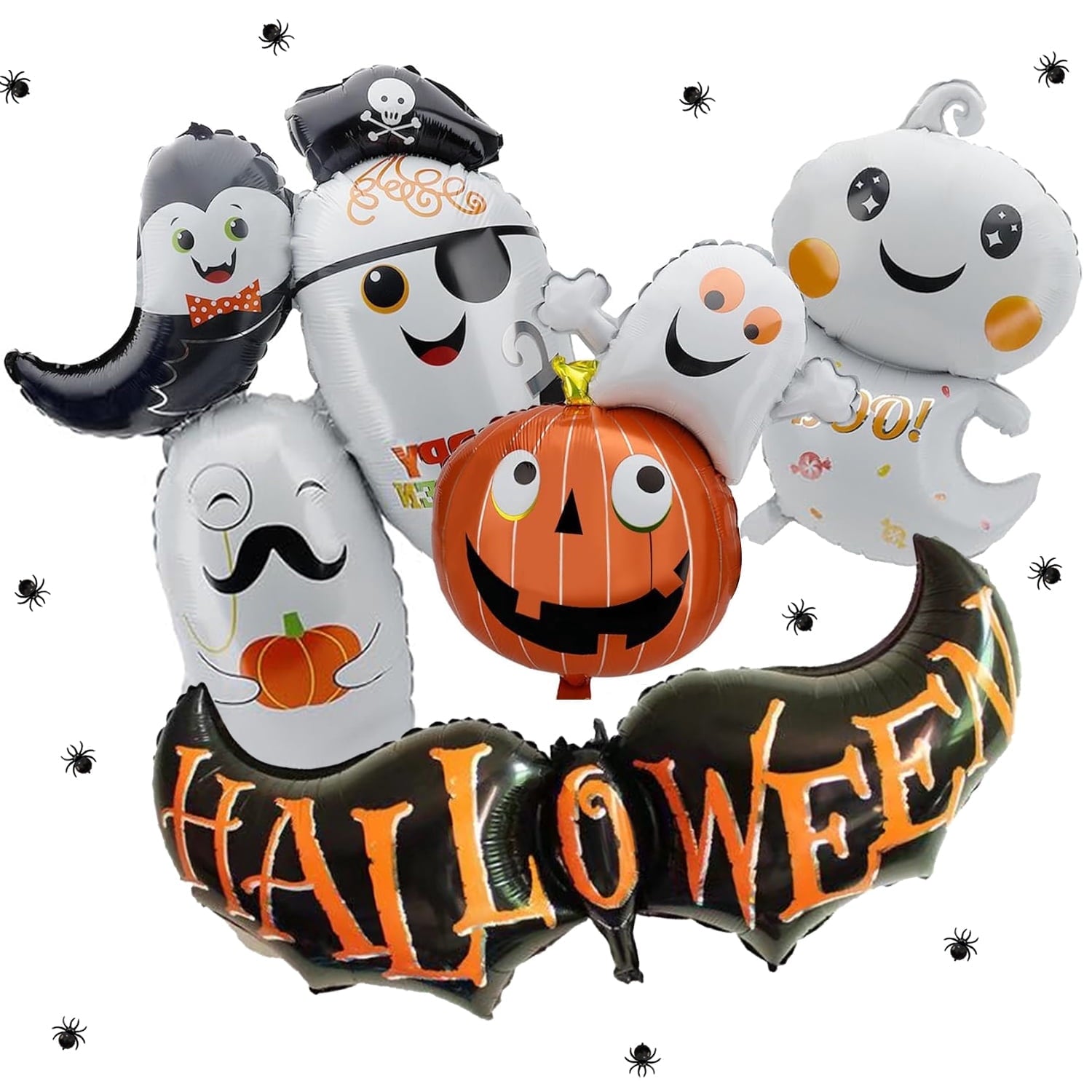 Pack of 2 Halloween Balloons, IC ICLOVER 61.8” Jumbo Skull Foil Balloons Skeleton Themed Party Decoration