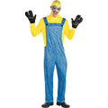 Party City Minion Halloween Costume for Men, Minions: The Rise of Gru, Standard Size, Jumpsuit, Cowl, Goggles and Gloves