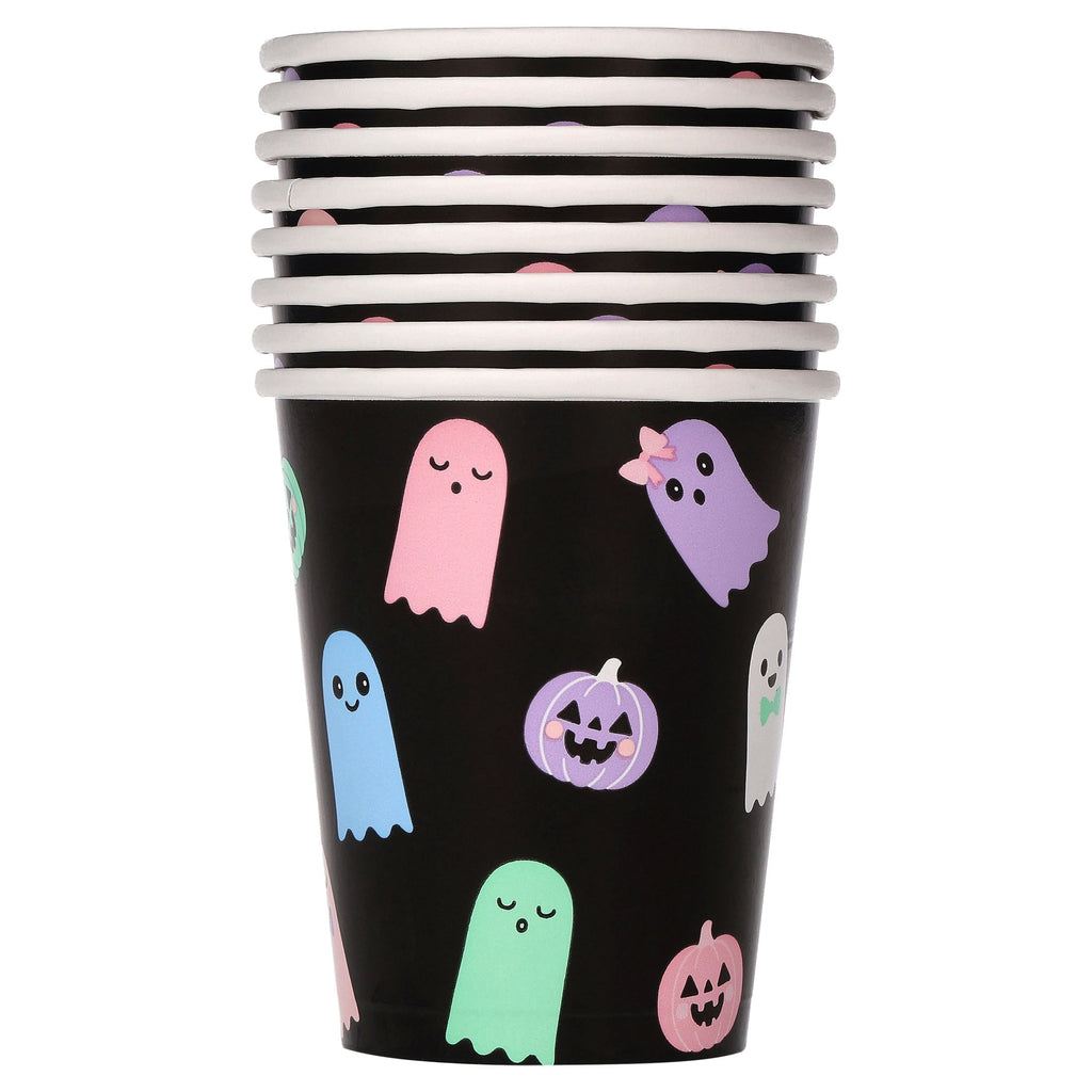 Cute Ghosts Disposable Paper Cups, Multicolor, 9 oz, 8 Count, Halloween by Way To Celebrate