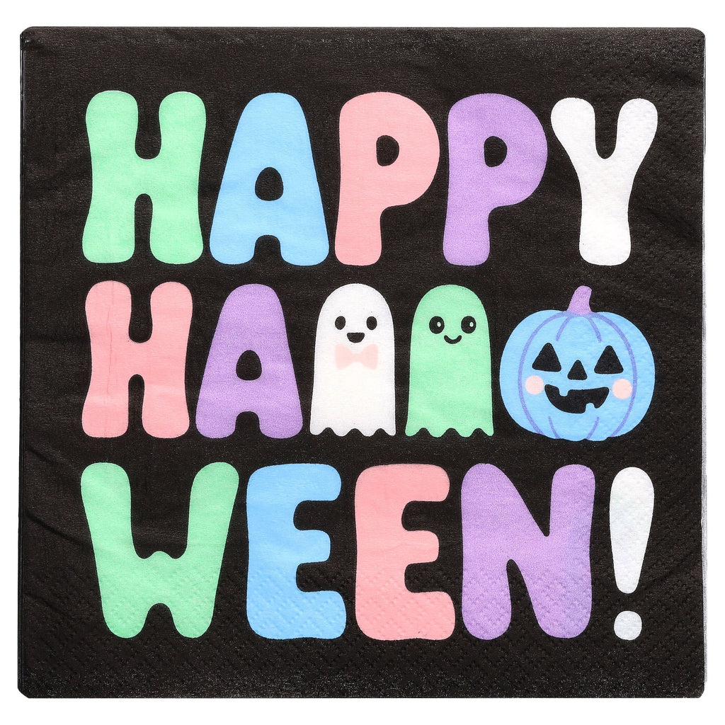Happy Halloween Disposable Paper Napkins, Multicolor, 6.5" x 6.5", 16 Count, Halloween by Way To Celebrate