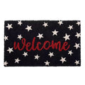 Patriotic Door Mat 4th of July Bow Flag Floor Doormats Independence Day Star Welcome Non Slip Mats for Front Porch Decor 16*24in Black