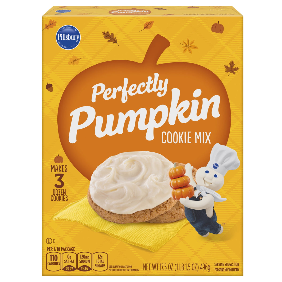 Pillsbury Perfectly Pumpkin Cookie Mix, 17.5 oz Box