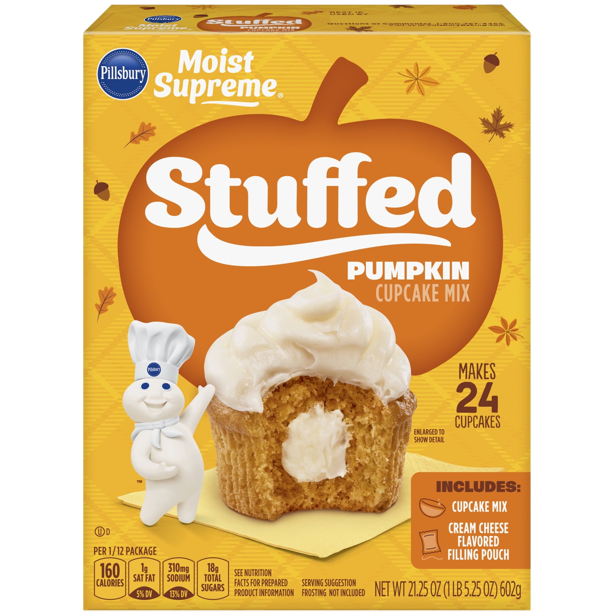 Pillsbury Stuffed Pumpkin Cupcake Mix, 21.25 oz