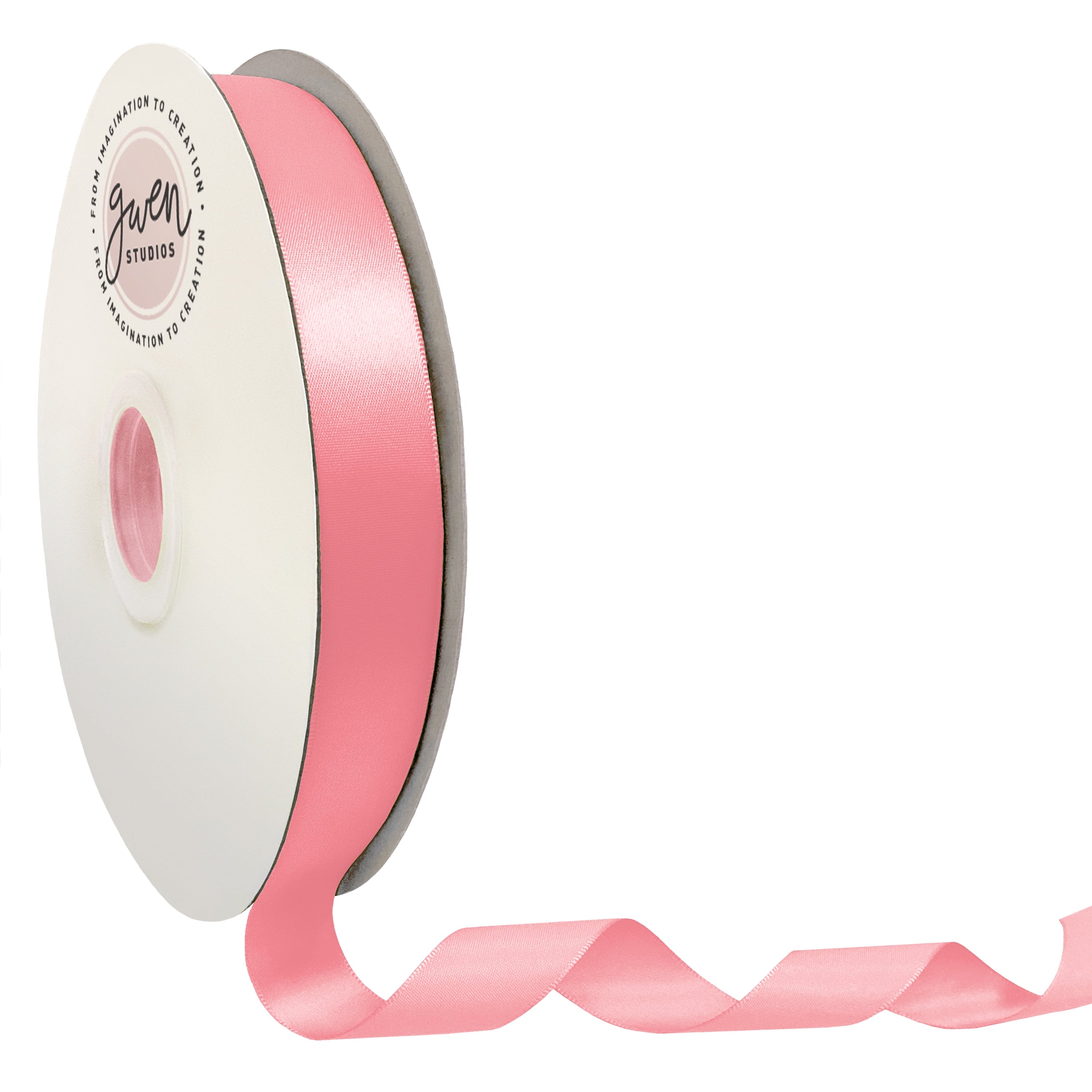 White Single Faced Satin Ribbon, 7/8" x 100 Yards by Gwen Studios