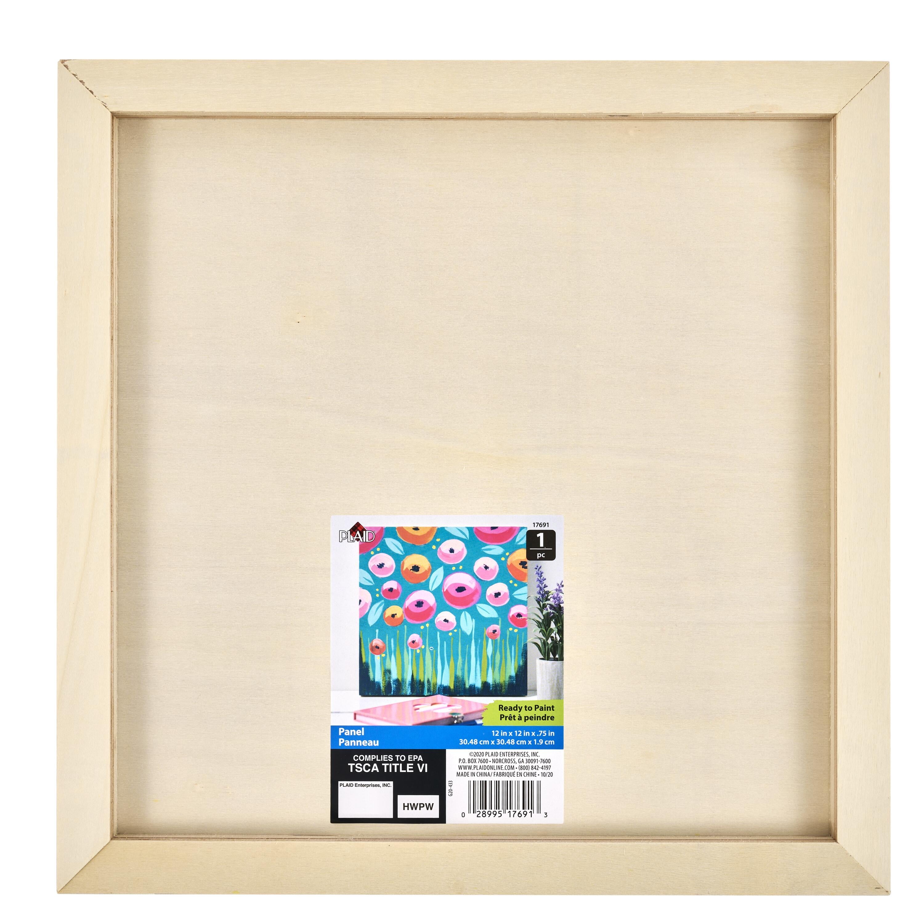 Plaid Wood Surface, Square Wood Panel, 1 Piece, 12" x 12"