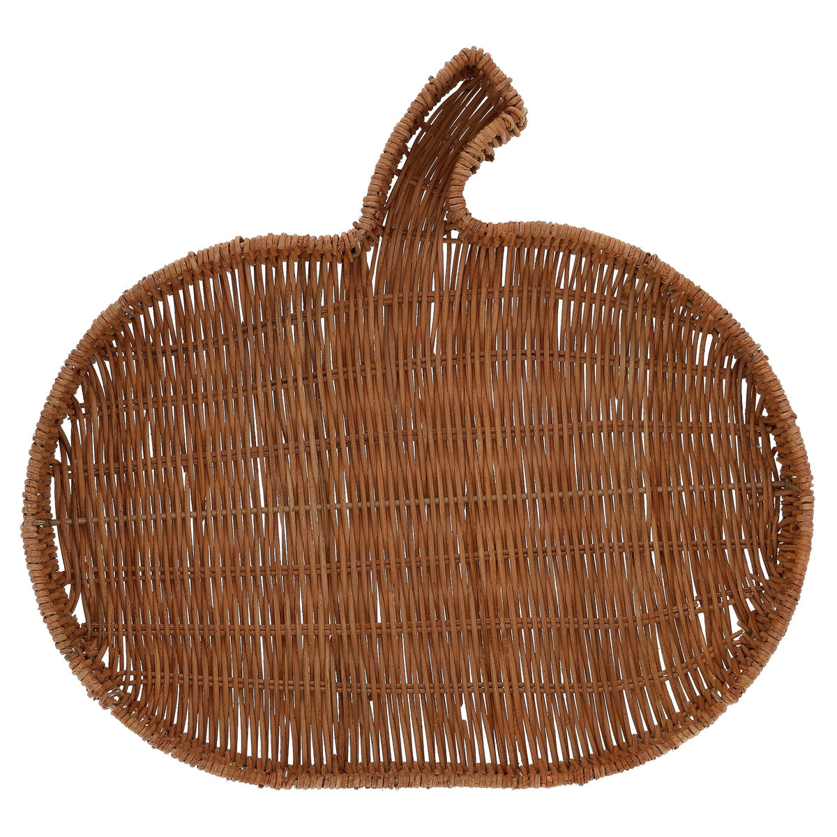 Rattan Pumpkin-Shaped Decorative Tray, Brown, 15", Fall by Way To Celebrate