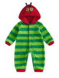 RUINIXCW Toddler Baby Boy Girl Halloween Caterpillar Costume Newborn Infant Baby Fleece Jumpsuit Warm Fall Winter Clothes Long Sleeve Striped Hooded Romper