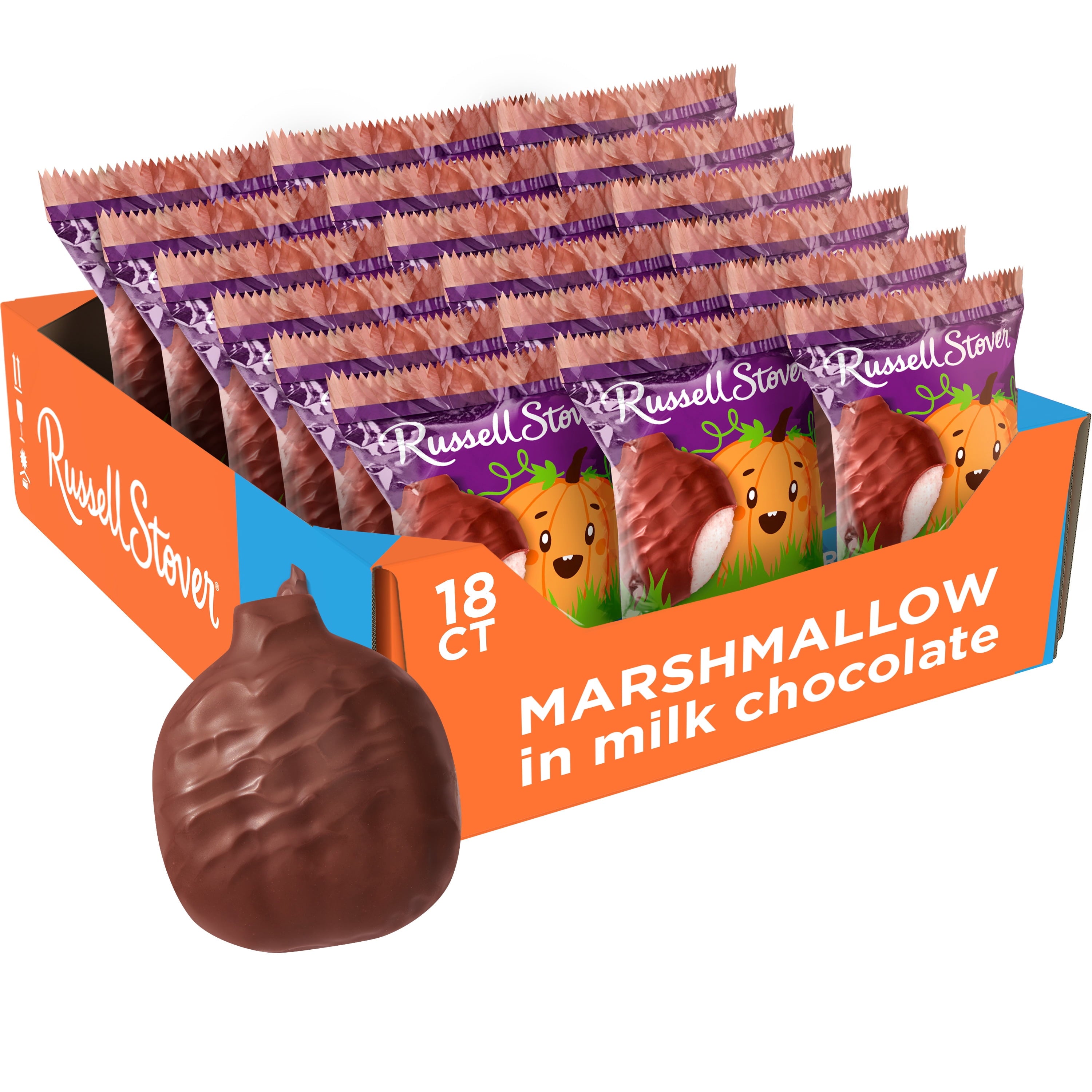 RUSSELL STOVER Halloween Dark Chocolate Marshmallow Pumpkin, 1.3 oz.