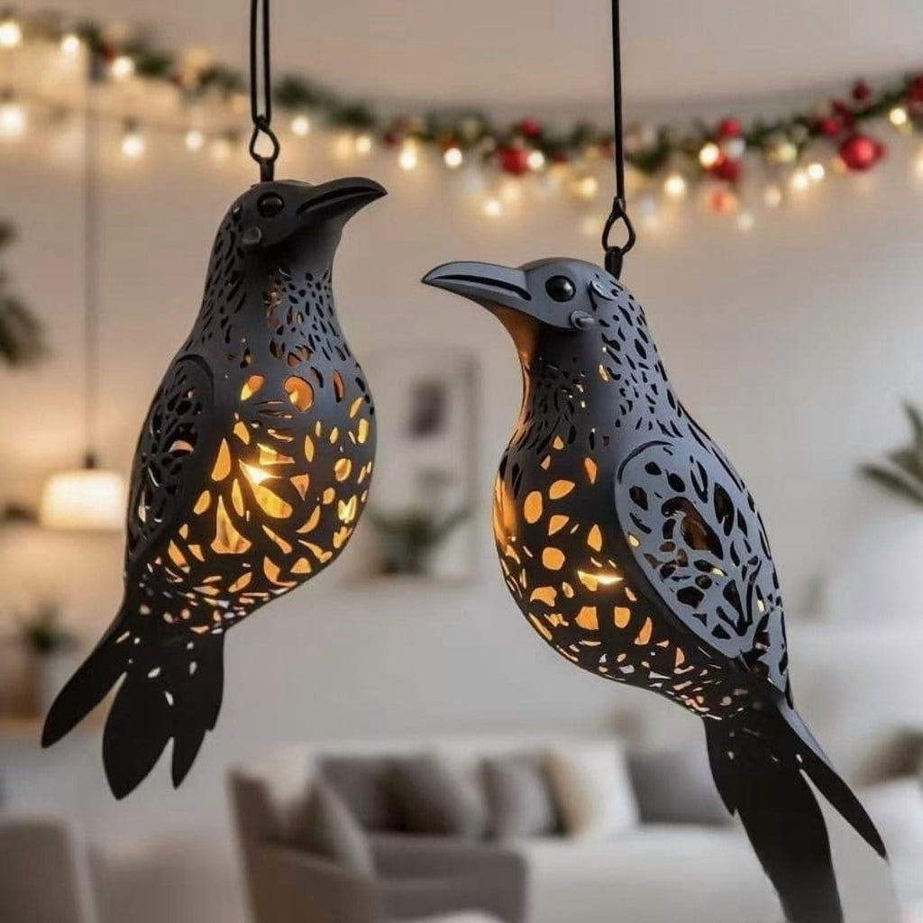Raven Lantern - 3.15x9.44" Raven Lantern, 3D Gothic Window Decoration | Spooky Pendant Lamp for Gardeners Outdoor Garden Patio Porch Entrance Backyard
