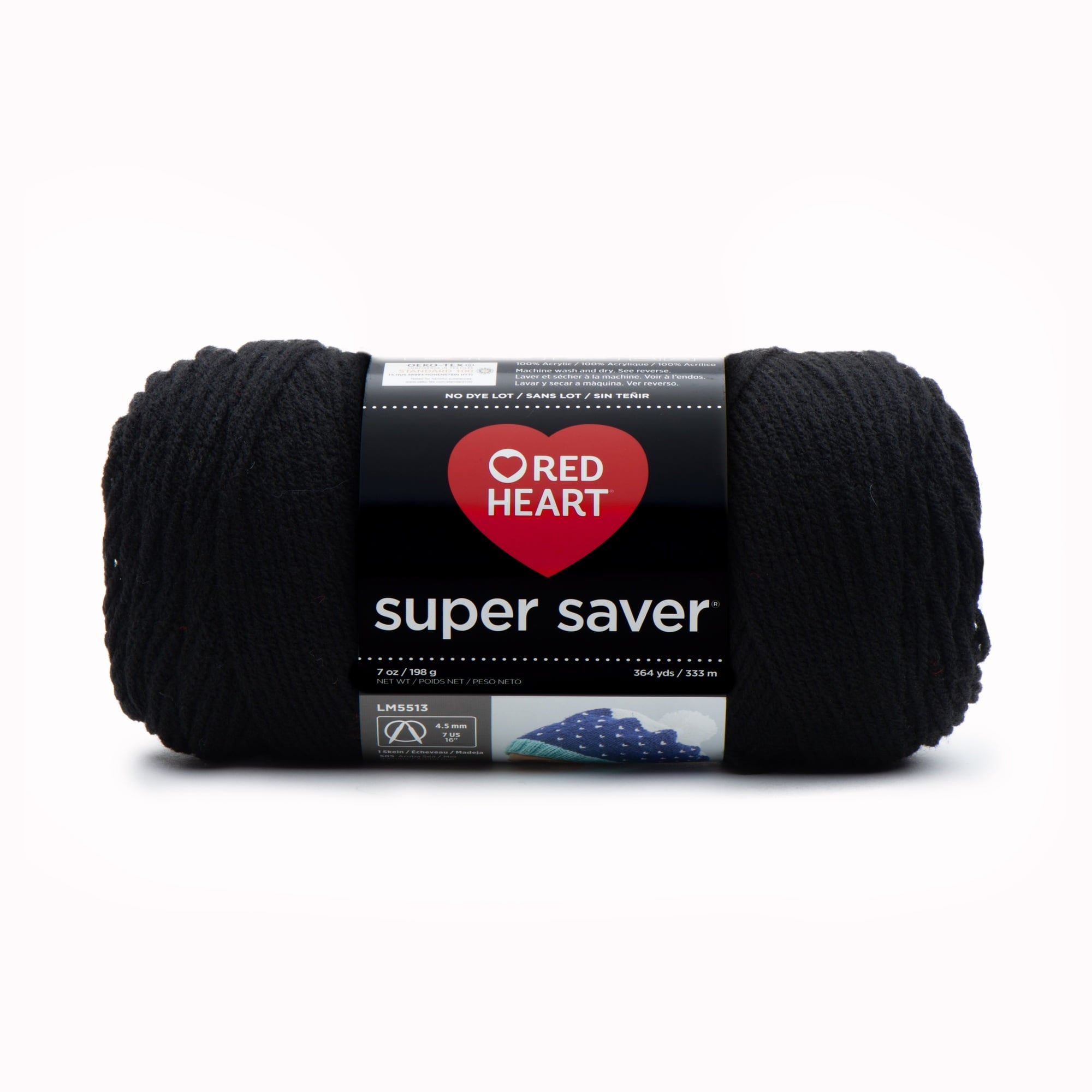 Red Heart Super Saver 4 Medium Acrylic Yarn Black 7oz 198g 364 Yards