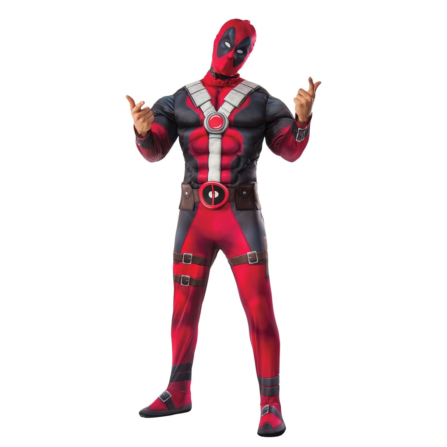 Rubie's Halloween Deluxe Muscle Chest Deadpool Fancy-Dress Costume, for Adult, Men One Size