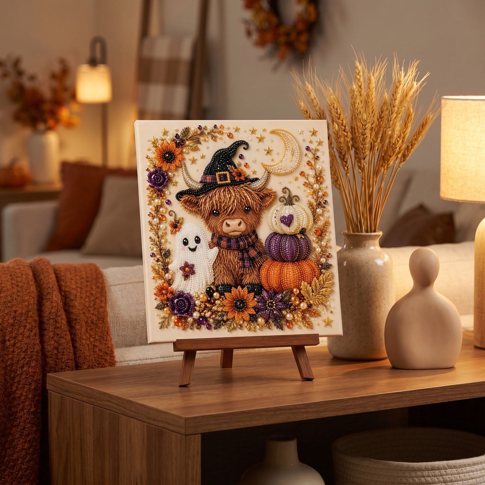 SCNOR Artificial Fall Oak Leaves 2-Pack, Faux Autumn Stems for Vase, Thanksgiving Halloween Table Decor
