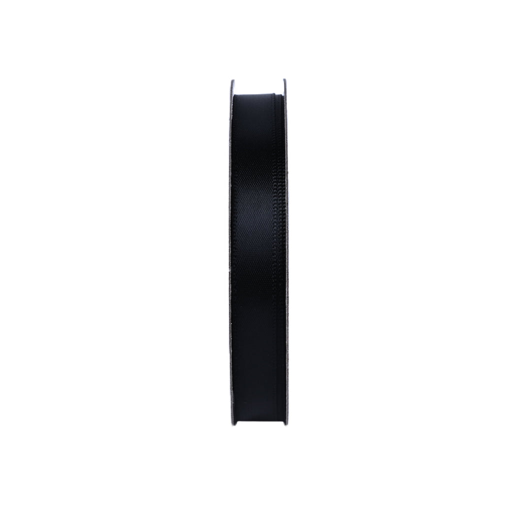 Gwen Studios 3/8" Black Satin Ribbon, 7 Yards