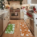 SHENGXINY Halloween Decor Kitchen Rug Set of 2 for Thanksgiving Fall Floor Mat Absorbent Oil Proof Kitchen Mat Entry Door Mat